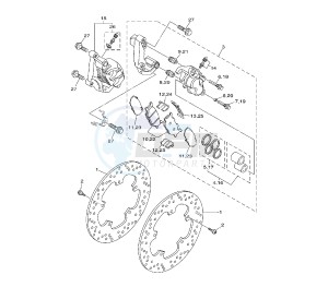 YP MAJESTY ABS 400 drawing FRONT BRAKE CALIPER