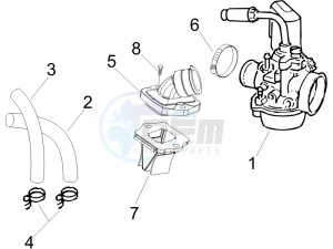 DNA 50 drawing Carburettor assembly - Union pipe