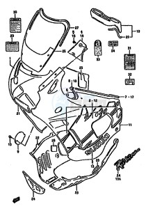 GSX750F (K-T) drawing COWLING BODY (MODEL P)