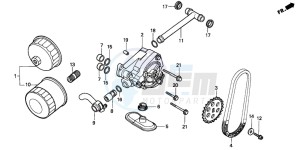 VT600C 400 drawing OIL FILTER/OIL PUMP