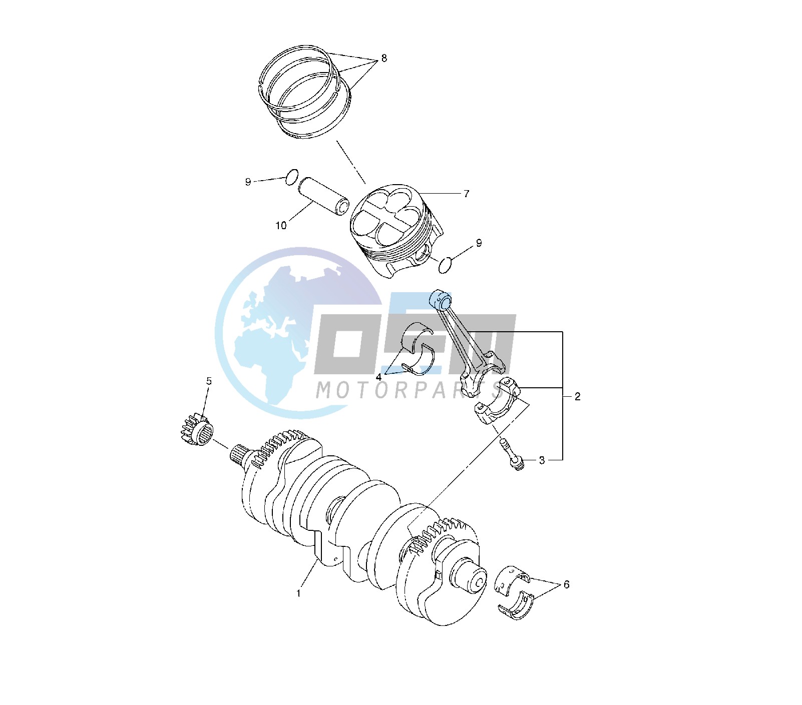 CRANKSHAFT AND PISTON