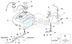 Scarabeo 50 2t e2 (eng. piaggio) drawing Oil and fuel tank