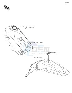 KLX450R KLX450AJF EU drawing Labels