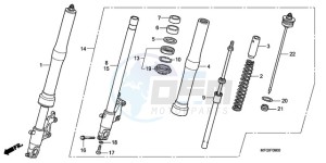 CB600FA Australia - (U) drawing FRONT FORK