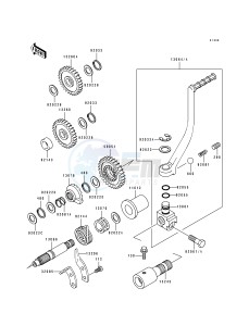 KLF 400 B [BAYOU 400 4X4] (B1-B3) [BAYOU 400 4X4] drawing KICKSTARTER MECHANISM