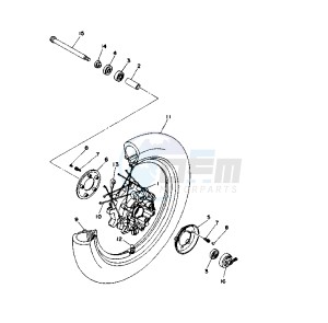 XV VIRAGO 11000 drawing FRONT WHEEL