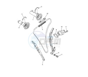 YZ F 250 drawing CAMSHAFT AND TIMING CHAIN