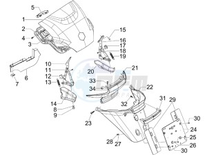 MP3 400 rl Touring drawing Rear cover - Splash guard