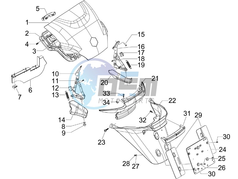 Rear cover - Splash guard