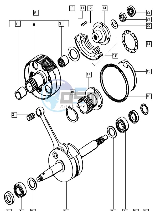 Crankshaft-cluth