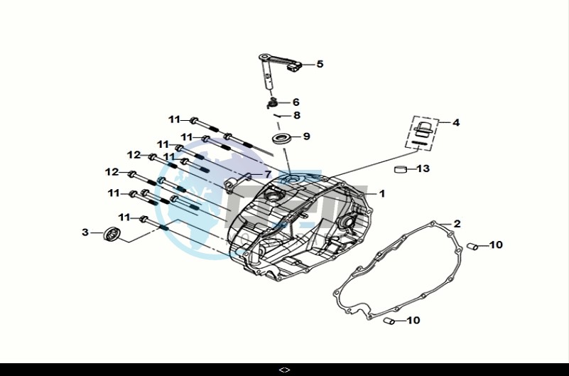 RIGHT CRANK CASE COVER - CLUTCH LEVER