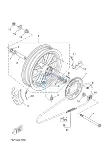 YZF-R125A YZF-R125 ABS R125 (5D7E) drawing REAR WHEEL