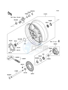 Z1000SX ABS ZX1000HBF FR GB XX (EU ME A(FRICA) drawing Rear Hub