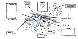 TRX200D FOURTRAX 200 drawing CAUTION LABEL ('93-'96)