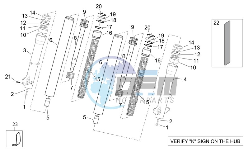 Kaifa front fork - Hubs sleeves