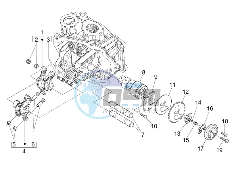 Camshaft - Rocking levers support unit