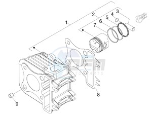 S 50 4T 2V 25 Kmh NL drawing Cylinder - piston - wrist pin unit