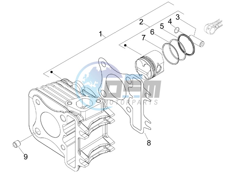 Cylinder - piston - wrist pin unit