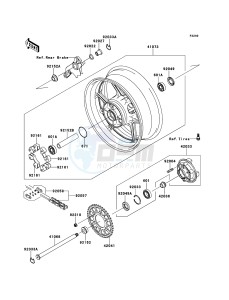 Z1000SX ABS ZX1000HCF FR GB XX (EU ME A(FRICA) drawing Rear Hub