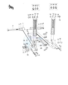 KM 100 A (A1 till A7) drawing SWING ARM_SHOCK ABSORBERS