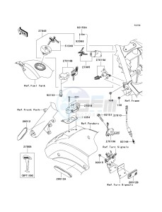 VN 900 B [VULCAN 900 CLASSIC] (6F-9F) B7F drawing IGNITION SWITCH_LOCKS_REFLECTORS