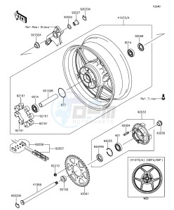 Z1000 ABS ZR1000GFF FR GB XX (EU ME A(FRICA) drawing Rear Hub