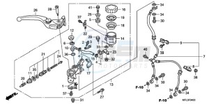 CBR1000RRA France - (F / CMF HRC) drawing FR. BRAKE MASTER CYLINDER (CBR1000RR)