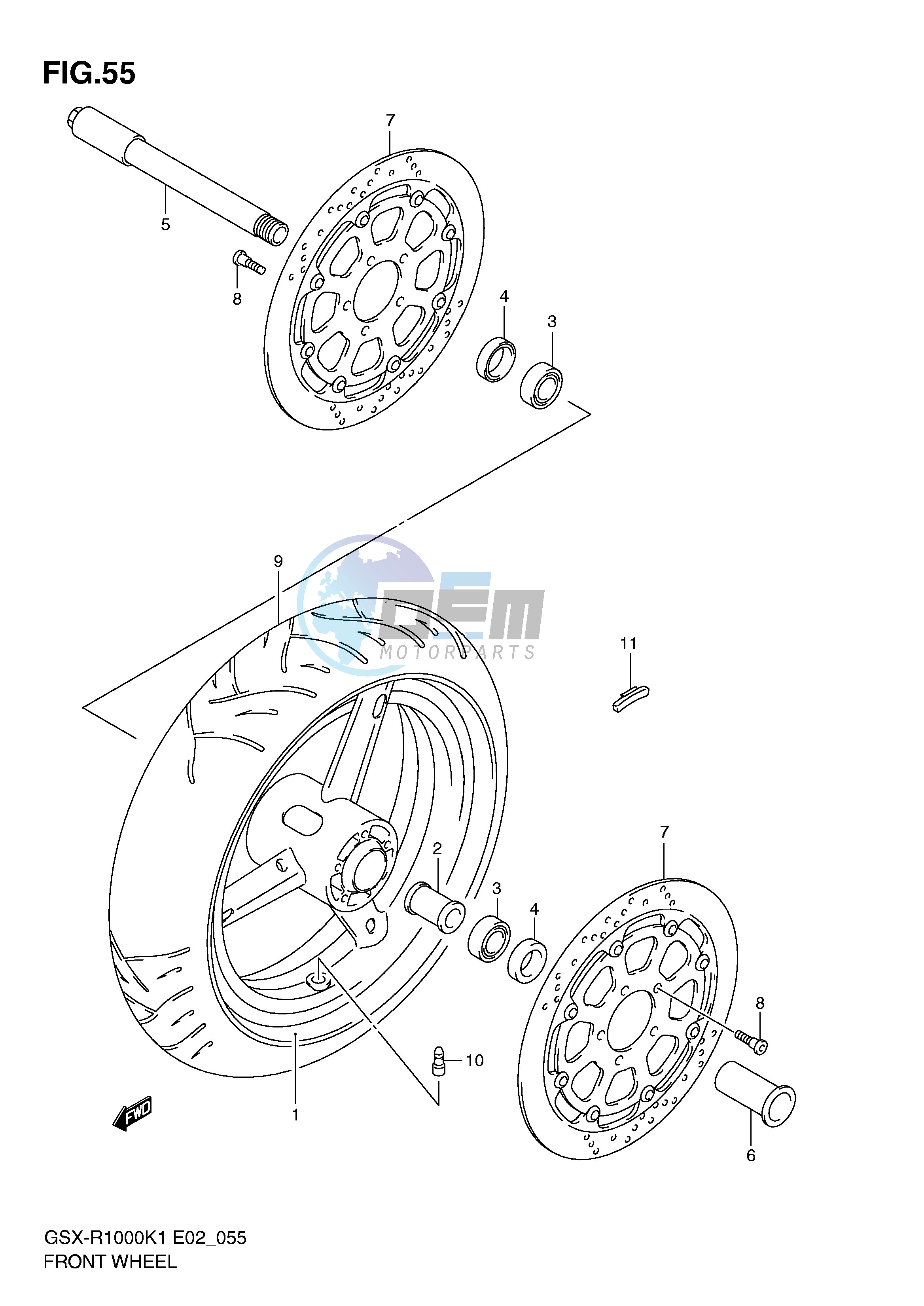 FRONT WHEEL (GSX-R1000K1)