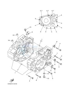 XT250 XT250F SEROW (1YBD) drawing CRANKCASE