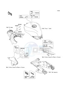 ZX 1000 D [NINJA ZX-10R] (D6F-D7FA) D7F drawing LABELS