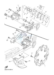 YZ250F (17DH 17DJ 17DK 17DL) drawing REAR BRAKE CALIPER