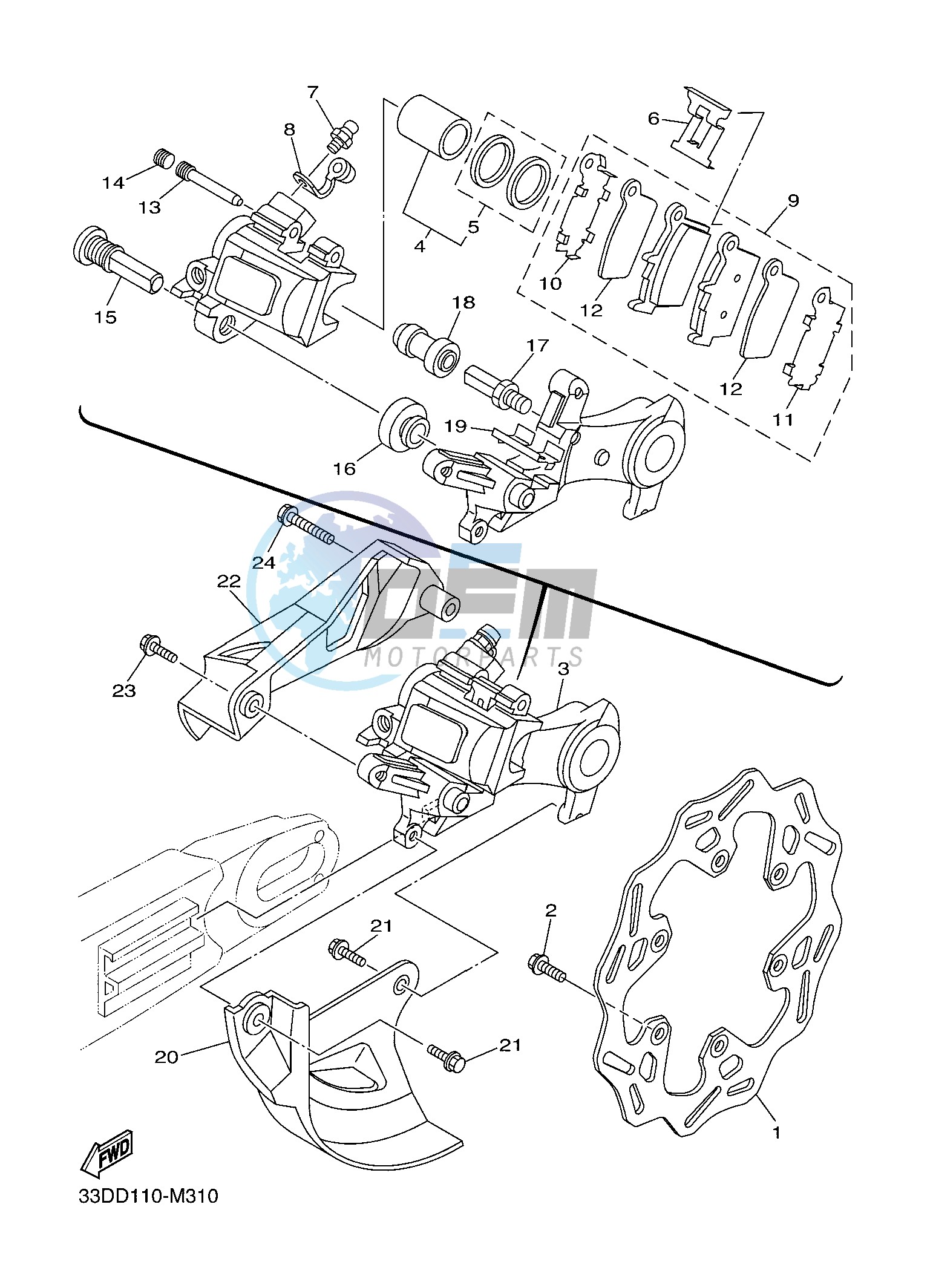 REAR BRAKE CALIPER