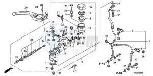 CBR1000RR9 UK - (E / MKH MME REP) drawing FR. BRAKE MASTER CYLINDER (CBR1000RR)