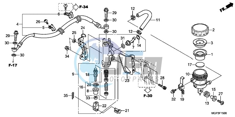 REAR BRAKE MASTER CYLINDER (CBR1000RR/S)