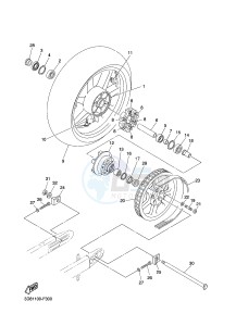 XVS1300A MIDNIGHT STAR (11C9) drawing REAR WHEEL