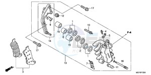 VFR800XC drawing L. FRONT BRAKE CALIPER