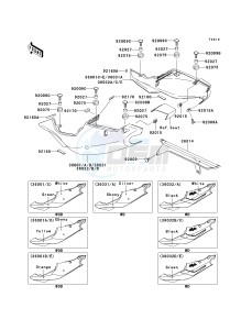 ZX 750 P [NINJA ZX-7R] (P5-P8) [NINJA ZX-7R] drawing SIDE COVERS_CHAIN COVER