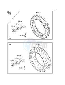 Z750 ABS ZR750MCF UF (UK FA) XX (EU ME A(FRICA) drawing Tires