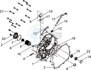 WOLF 300 (L8) EU EURO4 drawing R.CRANK CASE COVER ASSY