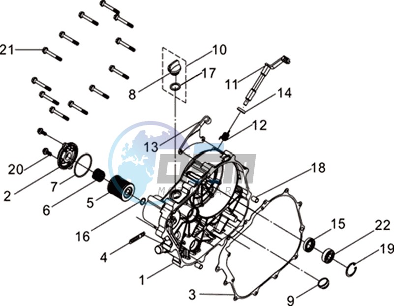 R.CRANK CASE COVER ASSY