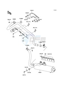 KVF650 4x4 KVF650D9F EU GB drawing Muffler(s)