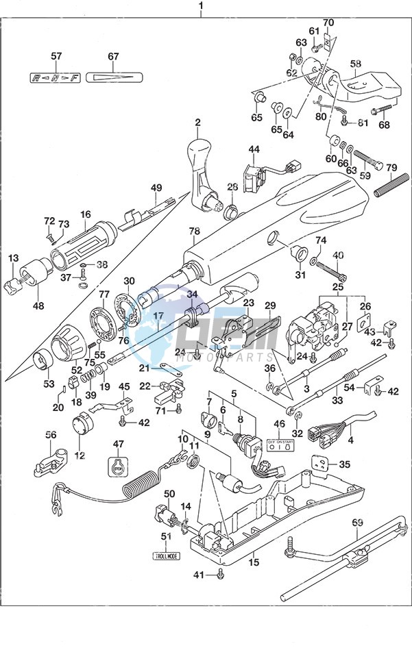 Tiller Handle High Thrust