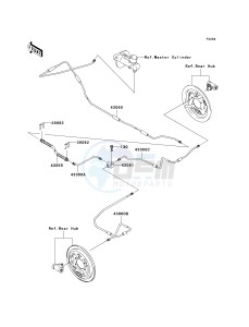 KAF 400 B [MULE 600] (B6F-B9F) B6F drawing REAR BRAKE PIPING