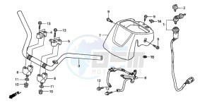 TRX250TE FOURTRAX RECON ES drawing HANDLE PIPE (U)