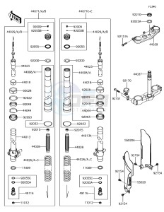 KX85 KX85CGF EU drawing Front Fork