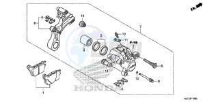 CBR600RRD CBR600RR UK - (E) drawing REAR BRAKE CALIPER (CBR600RR)