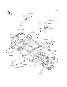 KVF 650 G [BRUTE FORCE 650 4X4I HARDWOODS GREEN HD] (G6F-G9F) G9F drawing ENGINE MOUNT