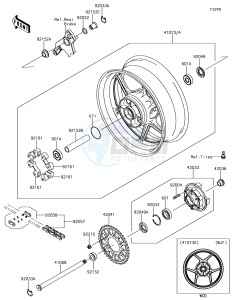 Z1000SX ZX1000WHF XX (EU ME A(FRICA) drawing Rear Hub