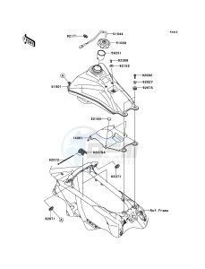 KFX450R KSF450BEF EU drawing Fuel Tank