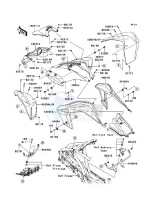 KFX450R KSF450BDF EU drawing Front Fender(s)